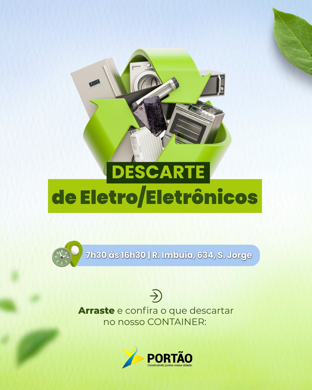 Postagem feita no Instagram da Prefeitura